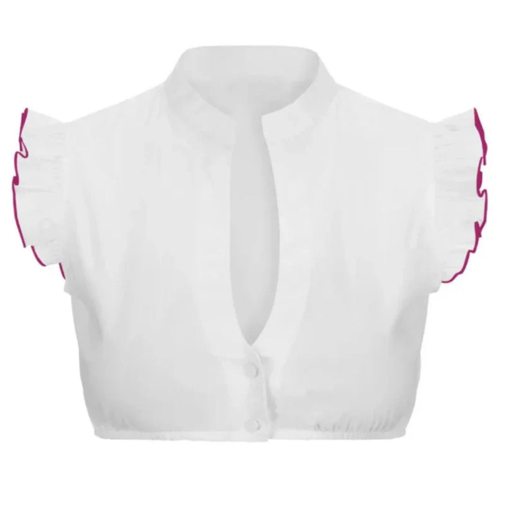 Kurzärmelige Dirndlbluse – Damen-Oktoberfest-Oberteil aus Cannstatt