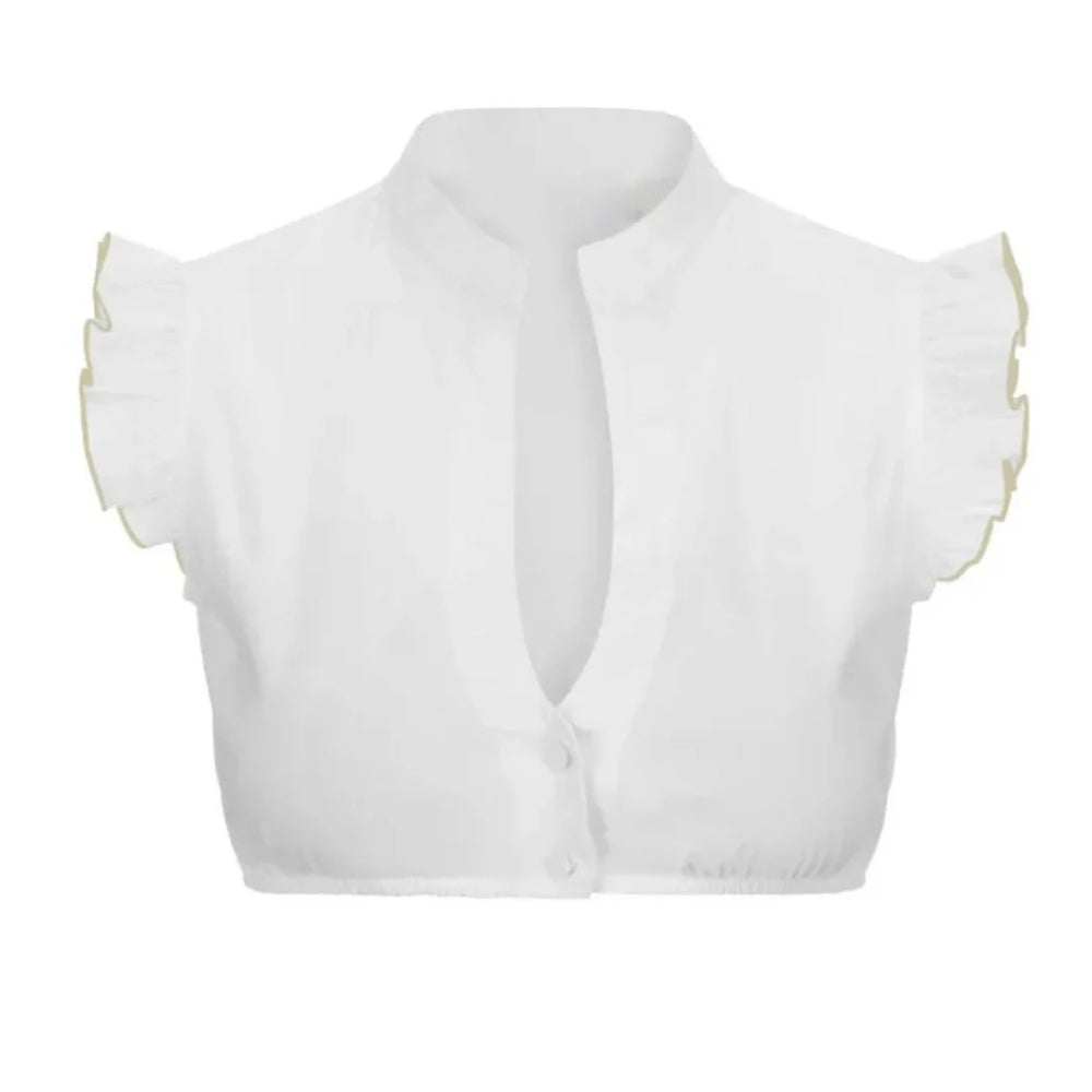 Kurzärmelige Dirndlbluse – Damen-Oktoberfest-Oberteil aus Cannstatt