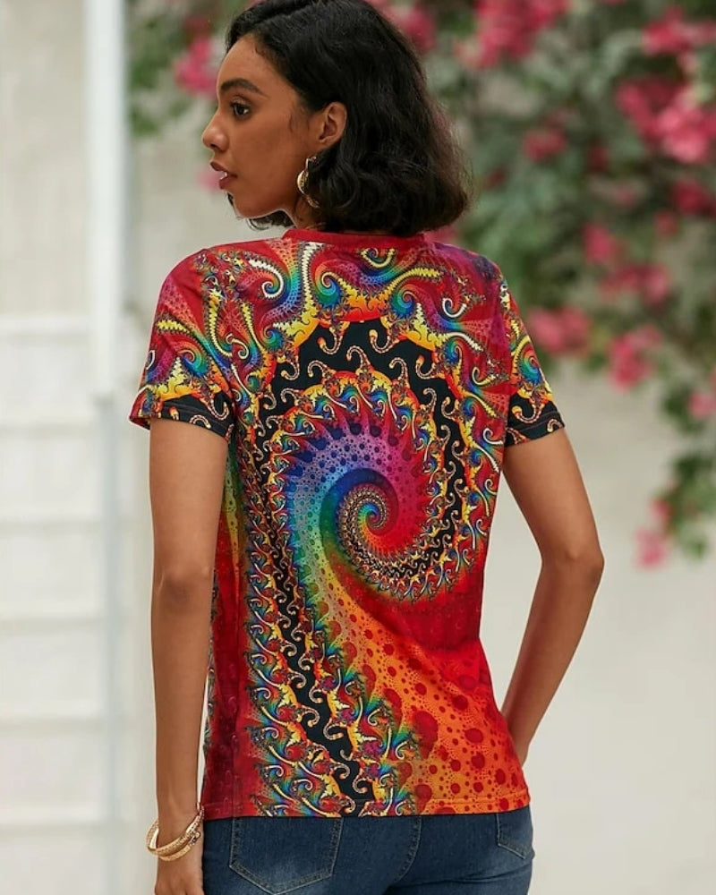 Kurzärmeliges Damen Sommertop mit V-Ausschnitt – Schlichtes Top für warme Tage