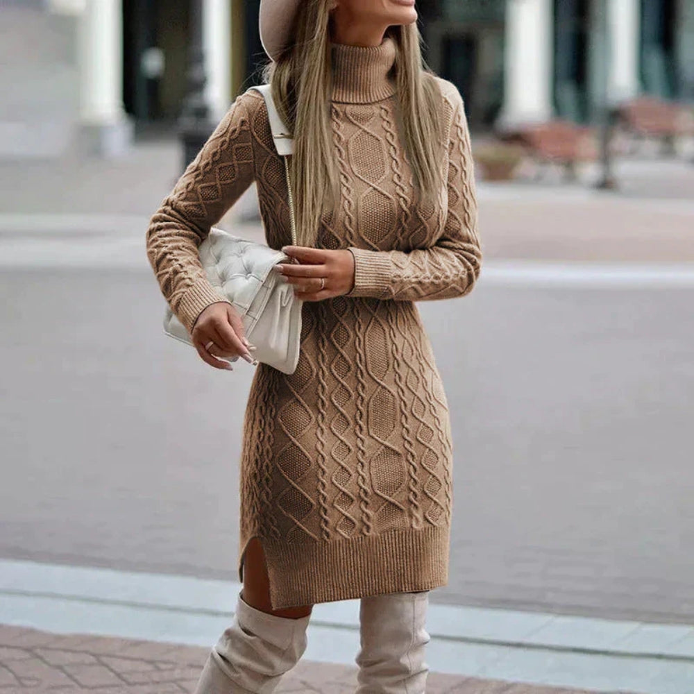 Kuscheliges Winter-Strick-Minikleid - Tages- und Abendgarderobe