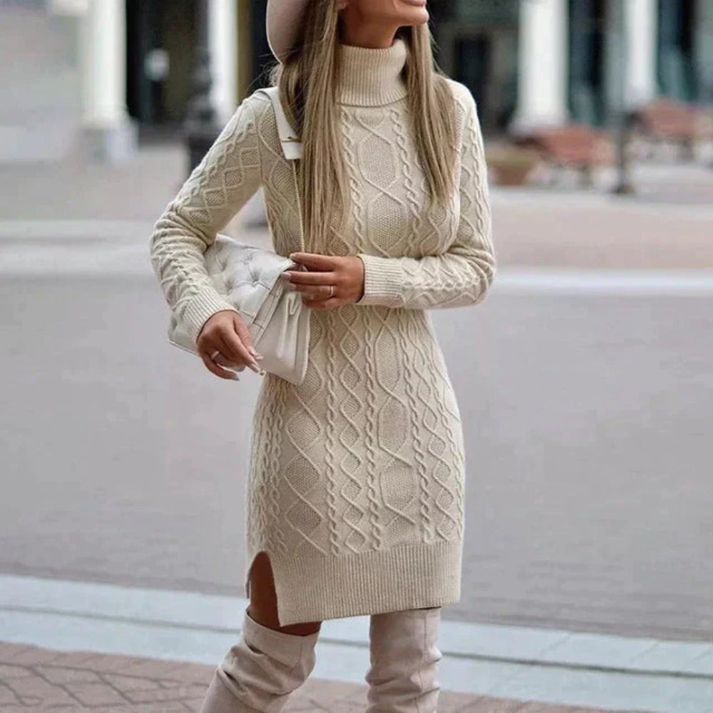Kuscheliges Winter-Strick-Minikleid - Tages- und Abendgarderobe