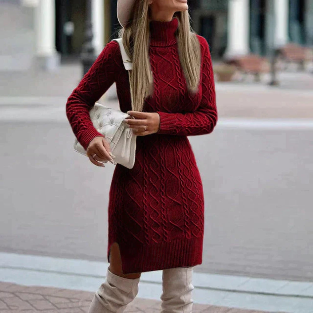 Kuscheliges Winter-Strick-Minikleid - Tages- und Abendgarderobe