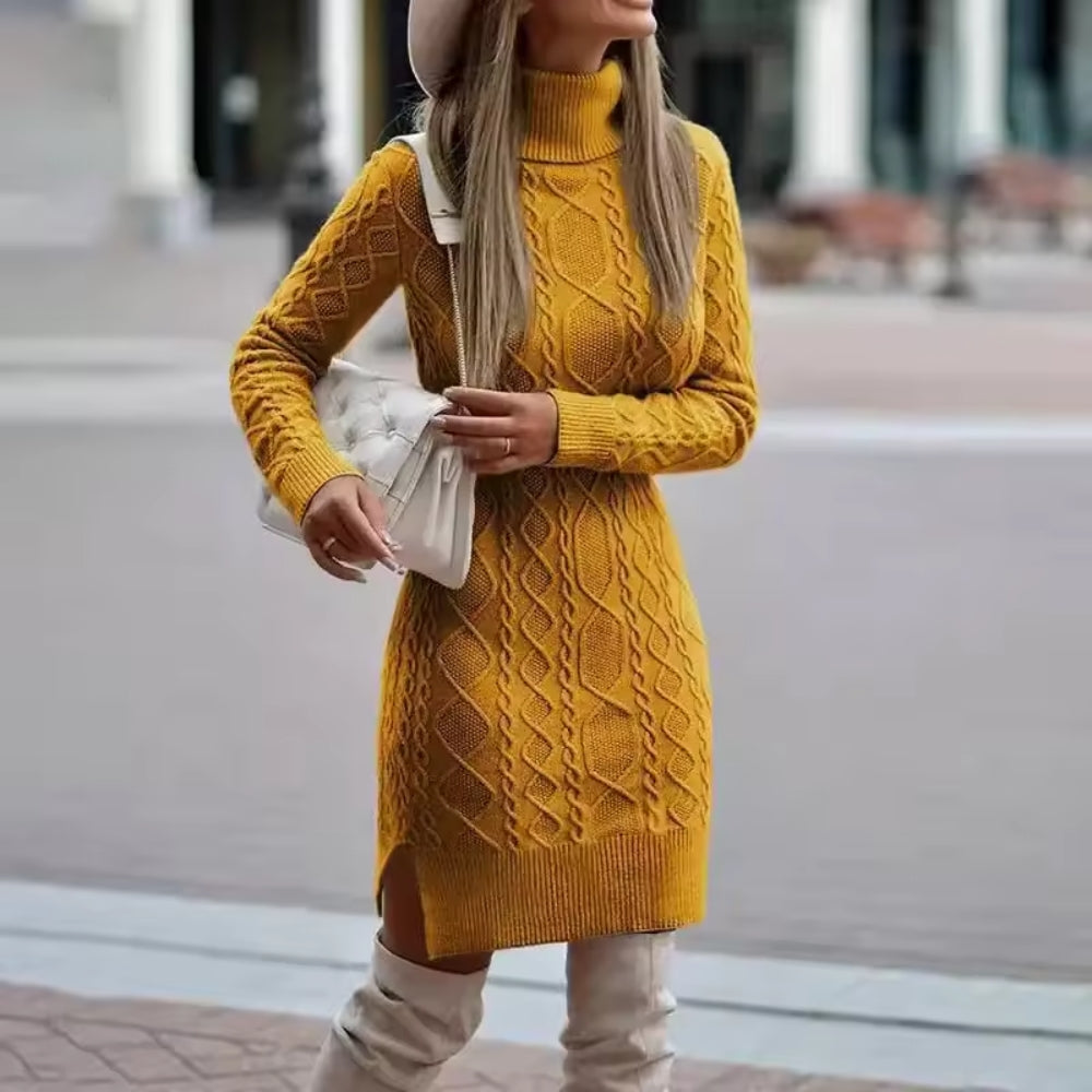 Kuscheliges Winter-Strick-Minikleid - Tages- und Abendgarderobe