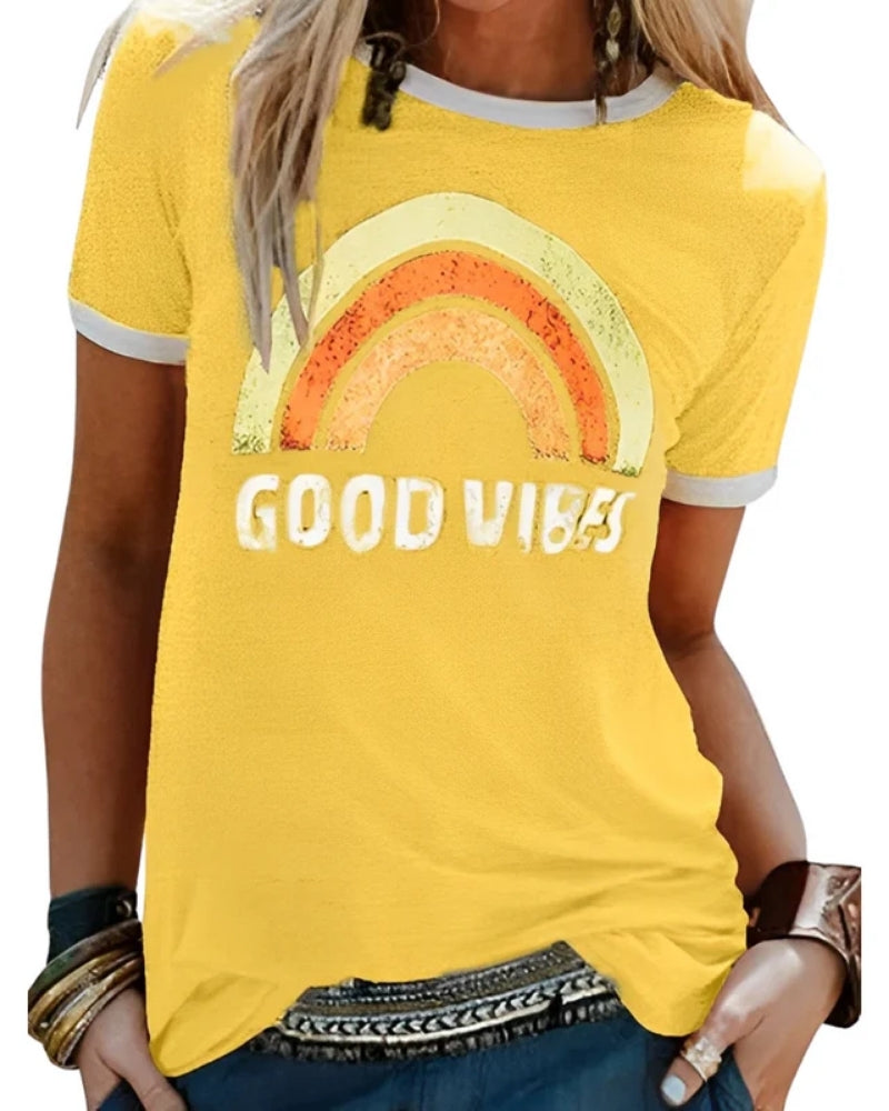 Lässig Damen T-Shirt mit Print | Sommer Kurzarm