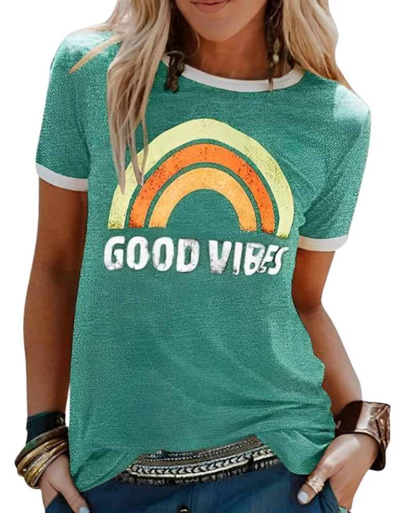 Lässig Damen T-Shirt mit Print | Sommer Kurzarm