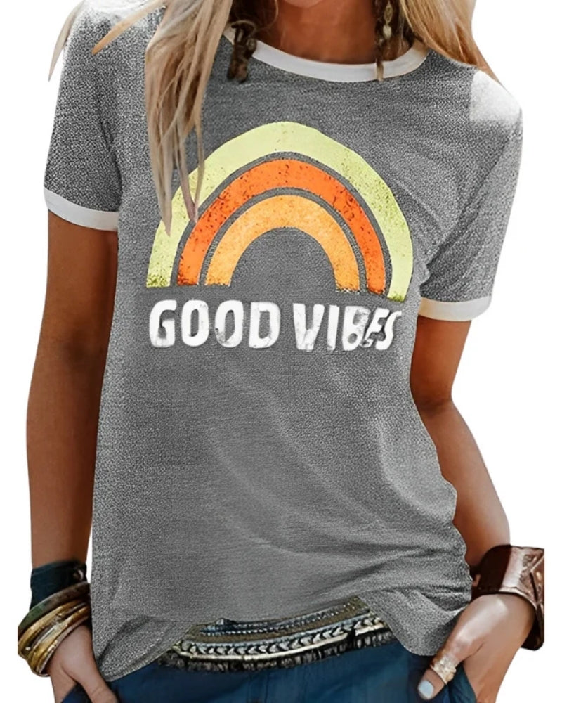 Lässig Damen T-Shirt mit Print | Sommer Kurzarm