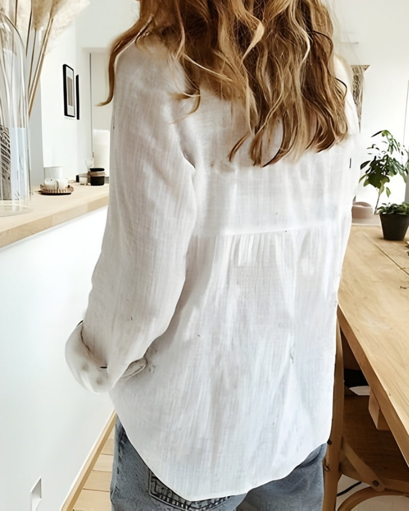 Lässige Bluse mit Knopfleiste – Langärmlige Bluse für Alltag und Freizeit
