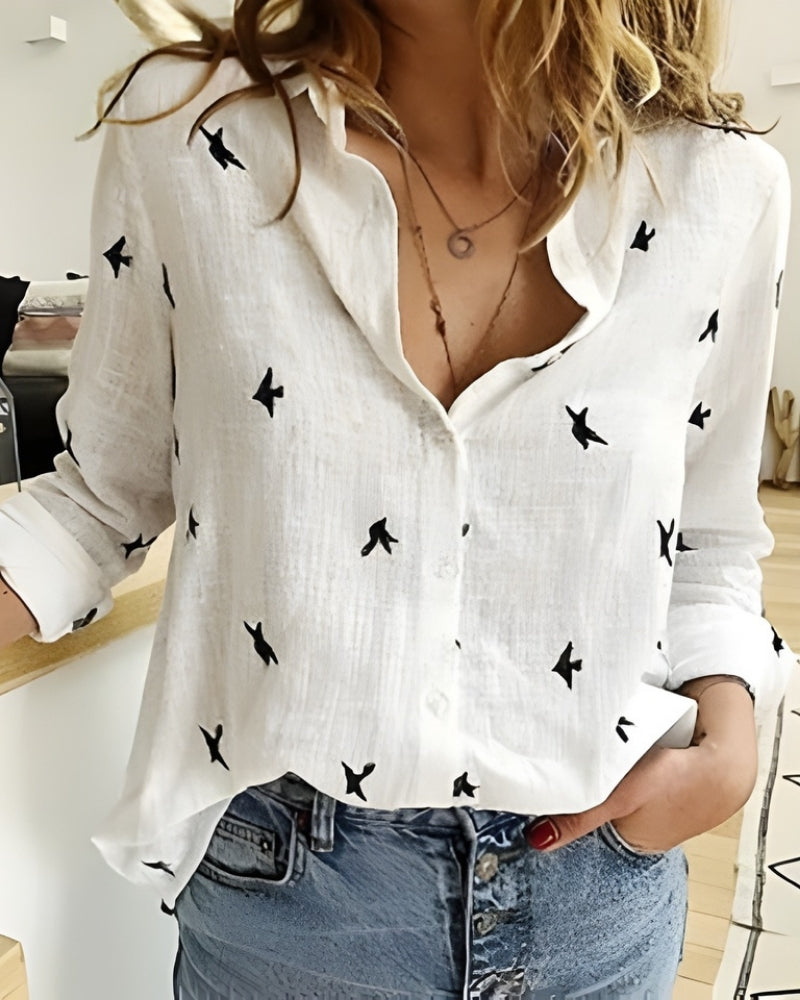 Lässige Bluse mit Knopfleiste – Langärmlige Bluse für Alltag und Freizeit