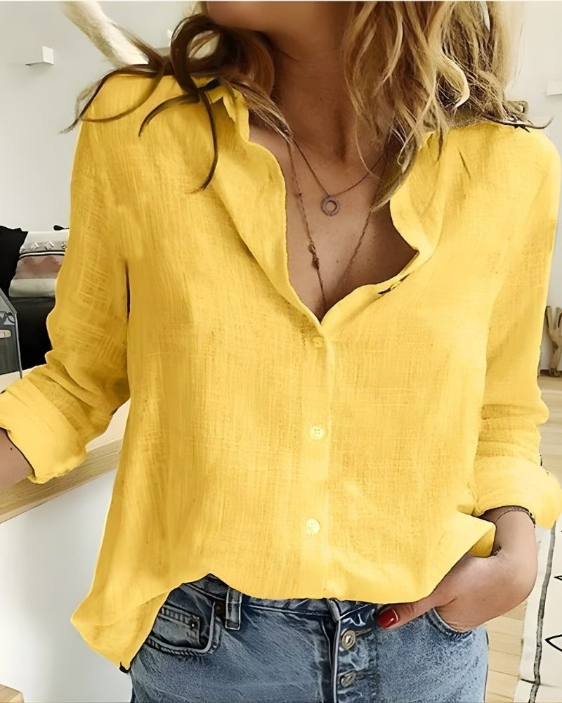 Lässige Bluse mit Knopfleiste – Langärmlige Bluse für Alltag und Freizeit