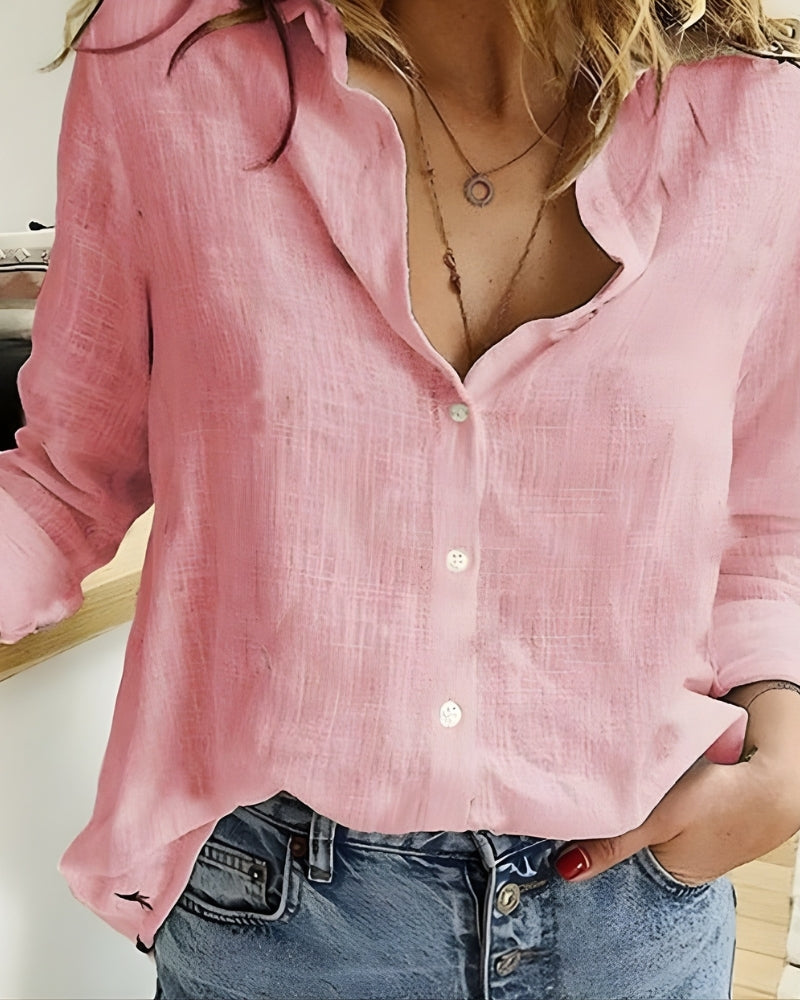 Lässige Bluse mit Knopfleiste – Langärmlige Bluse für Alltag und Freizeit