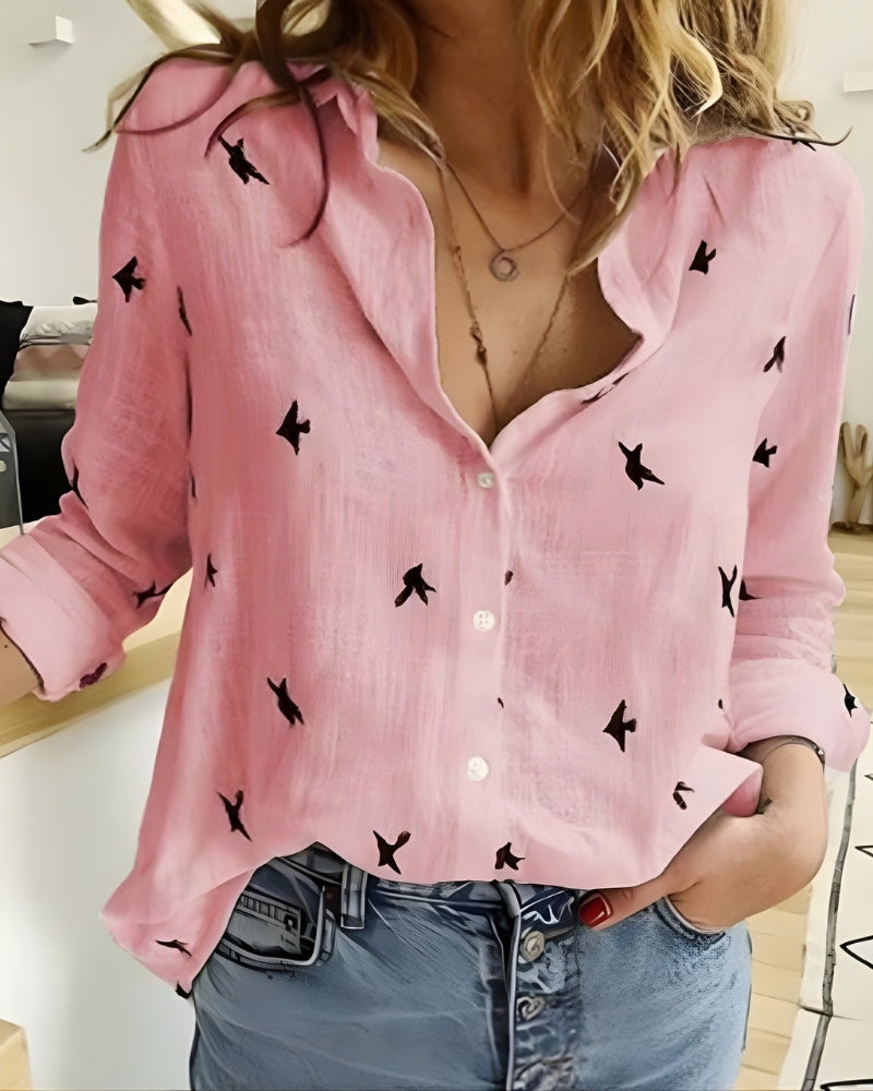 Lässige Bluse mit Knopfleiste – Langärmlige Bluse für Alltag und Freizeit