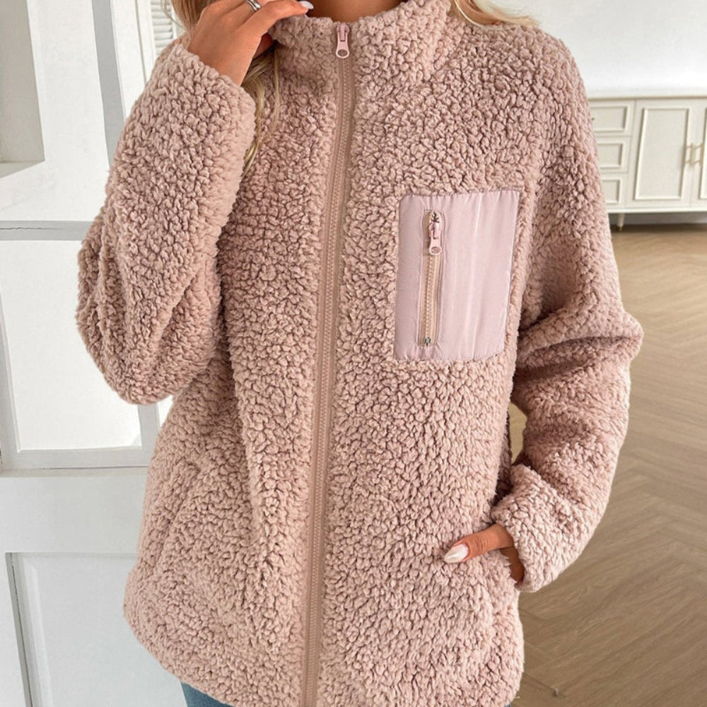 Lässige Winterjacke mit Reißverschluss für Frauen - Leichter, warmer Mantel