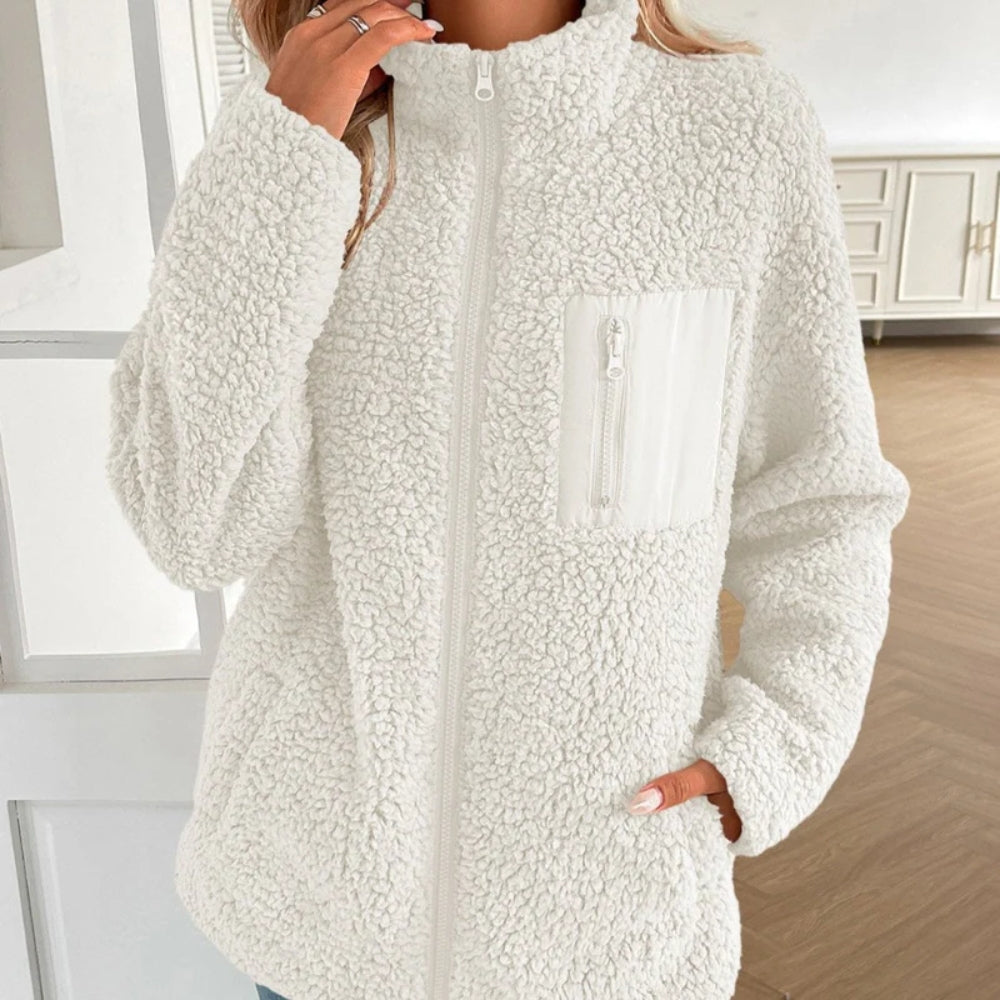 Lässige Winterjacke mit Reißverschluss für Frauen - Leichter, warmer Mantel