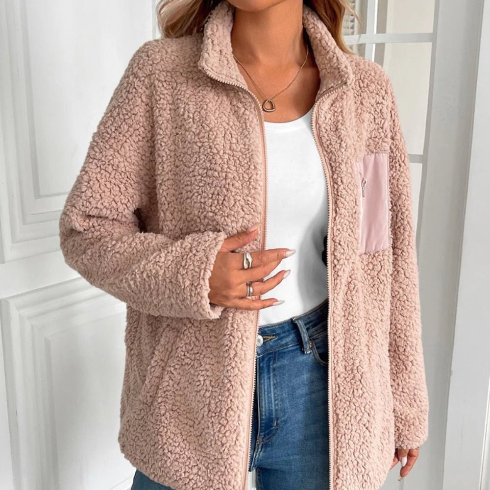 Lässige Winterjacke mit Reißverschluss für Frauen - Leichter, warmer Mantel