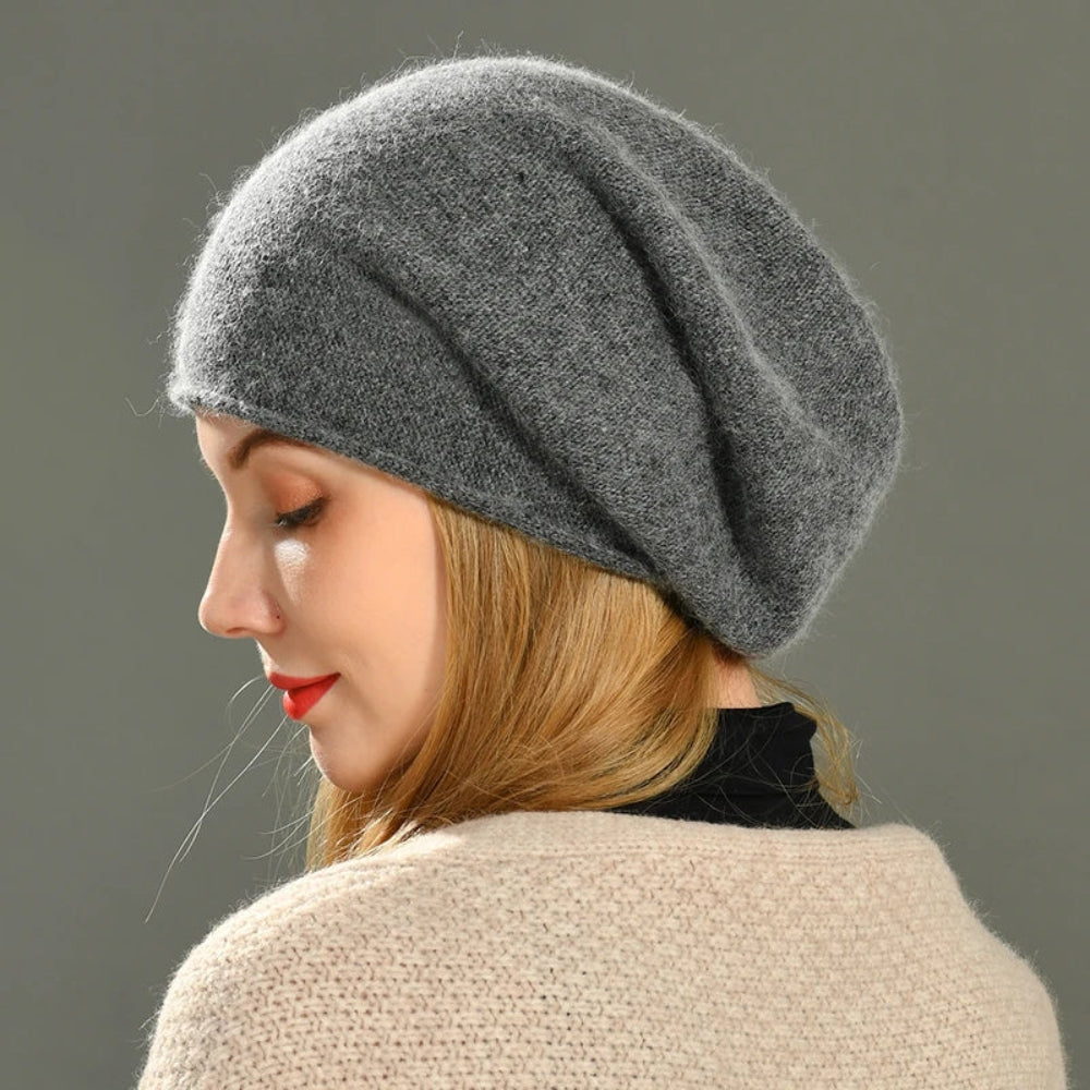 Lässige Wintermütze - weiche, atmungsaktive Schlabbermütze für Frauen