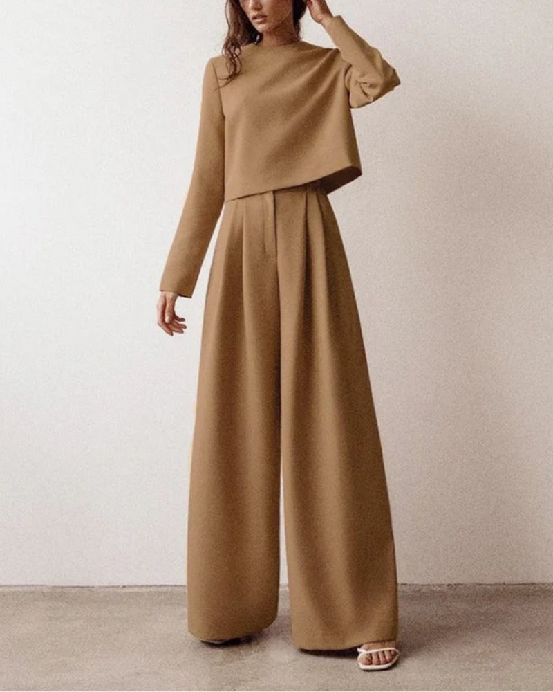 Langärmeliges Shirt mit weiter Hose - Zweiteiliges Set für Damen