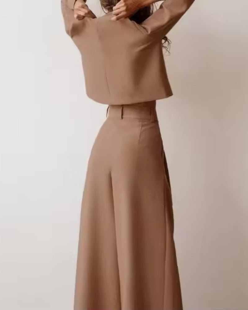 Langärmeliges Shirt mit weiter Hose - Zweiteiliges Set für Damen