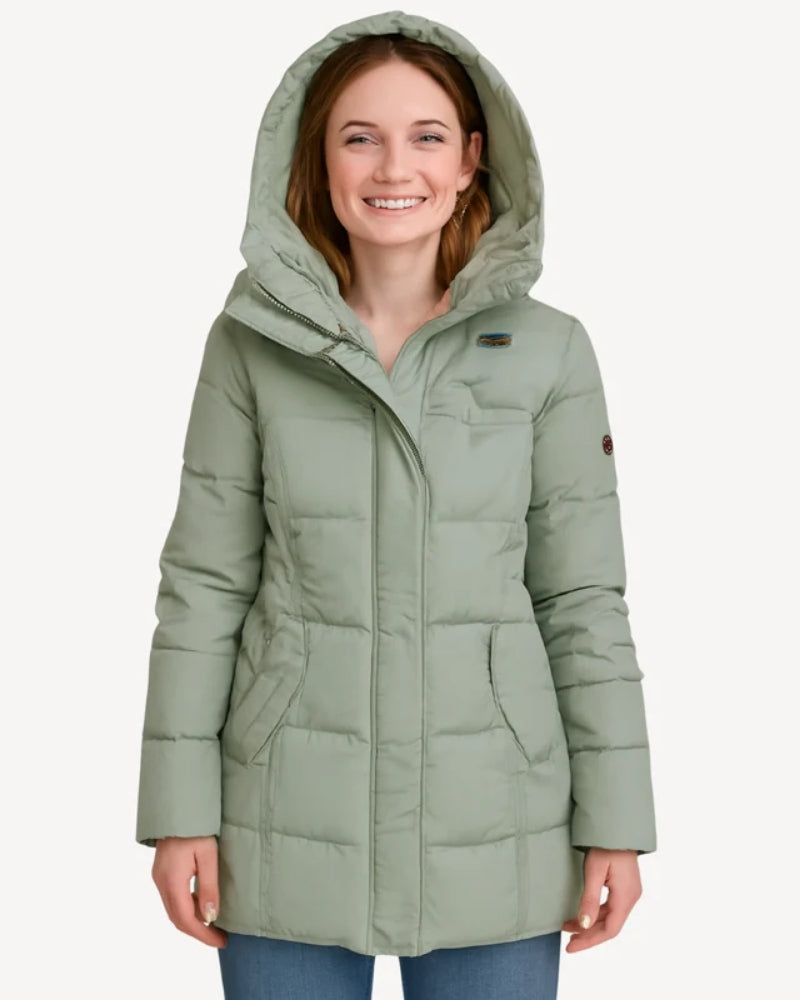 Lange Damen Winterjacke – Gefütterte Pufferjacke mit Fleece Innenfutter für kalte Wintertage