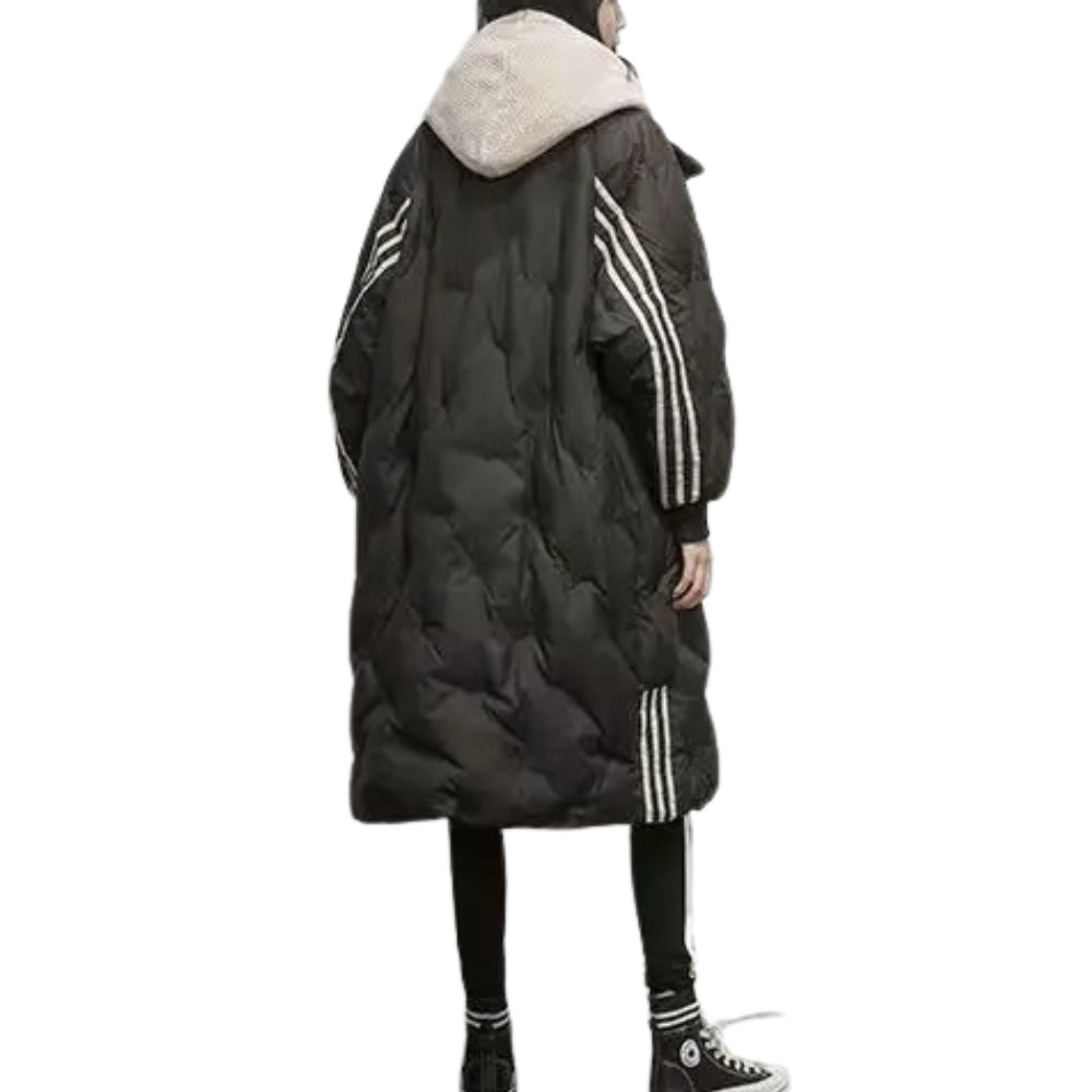 Lange Puffer-Winterjacke für Frauen – Wärmendes, Gestepptes Design