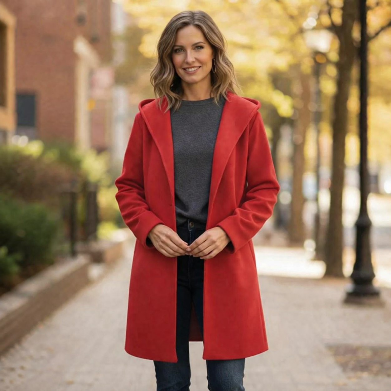 Lange Übergangsjacke für Damen | Mantel