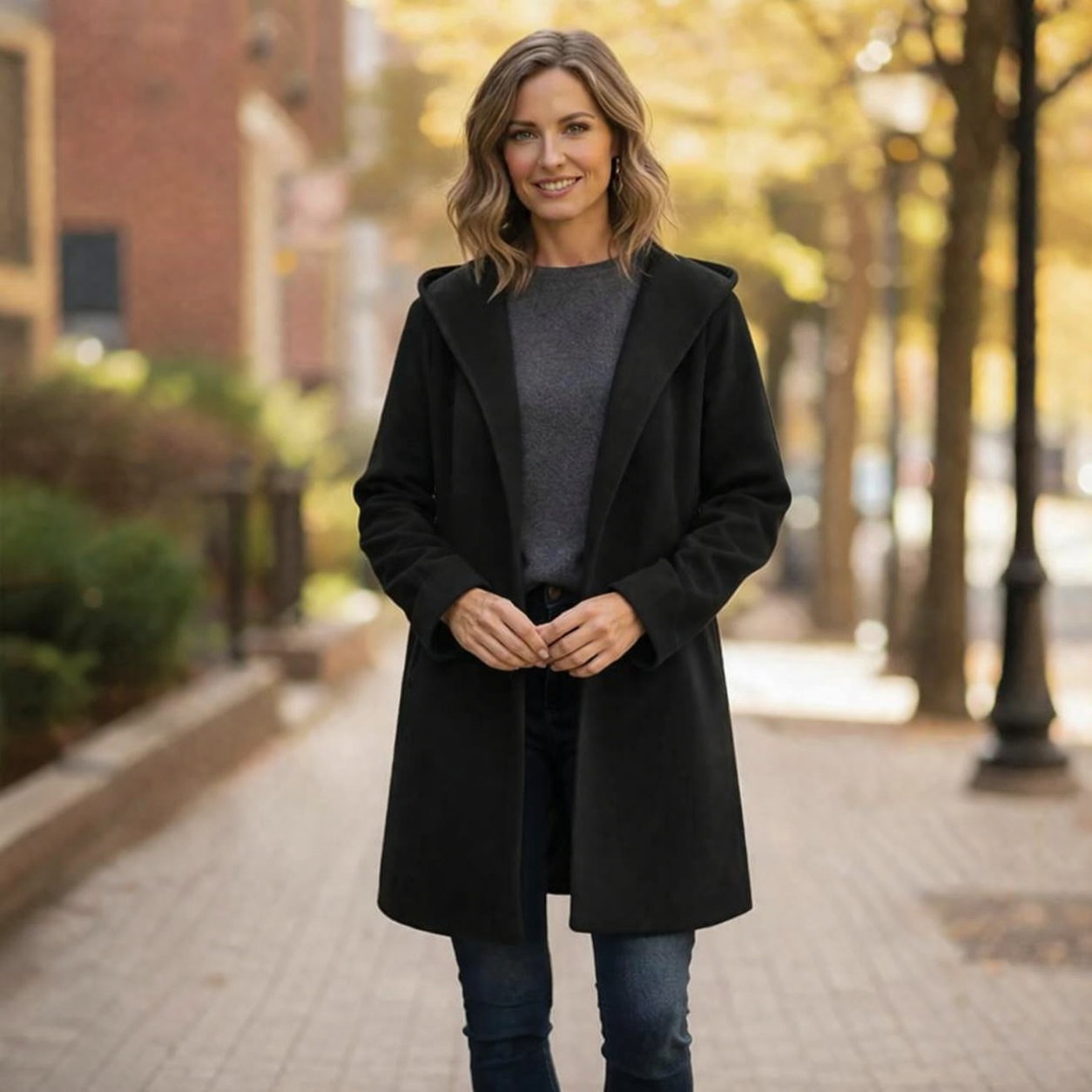 Lange Übergangsjacke für Damen | Mantel