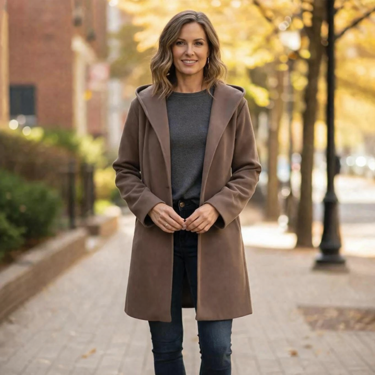 Lange Übergangsjacke für Damen | Mantel