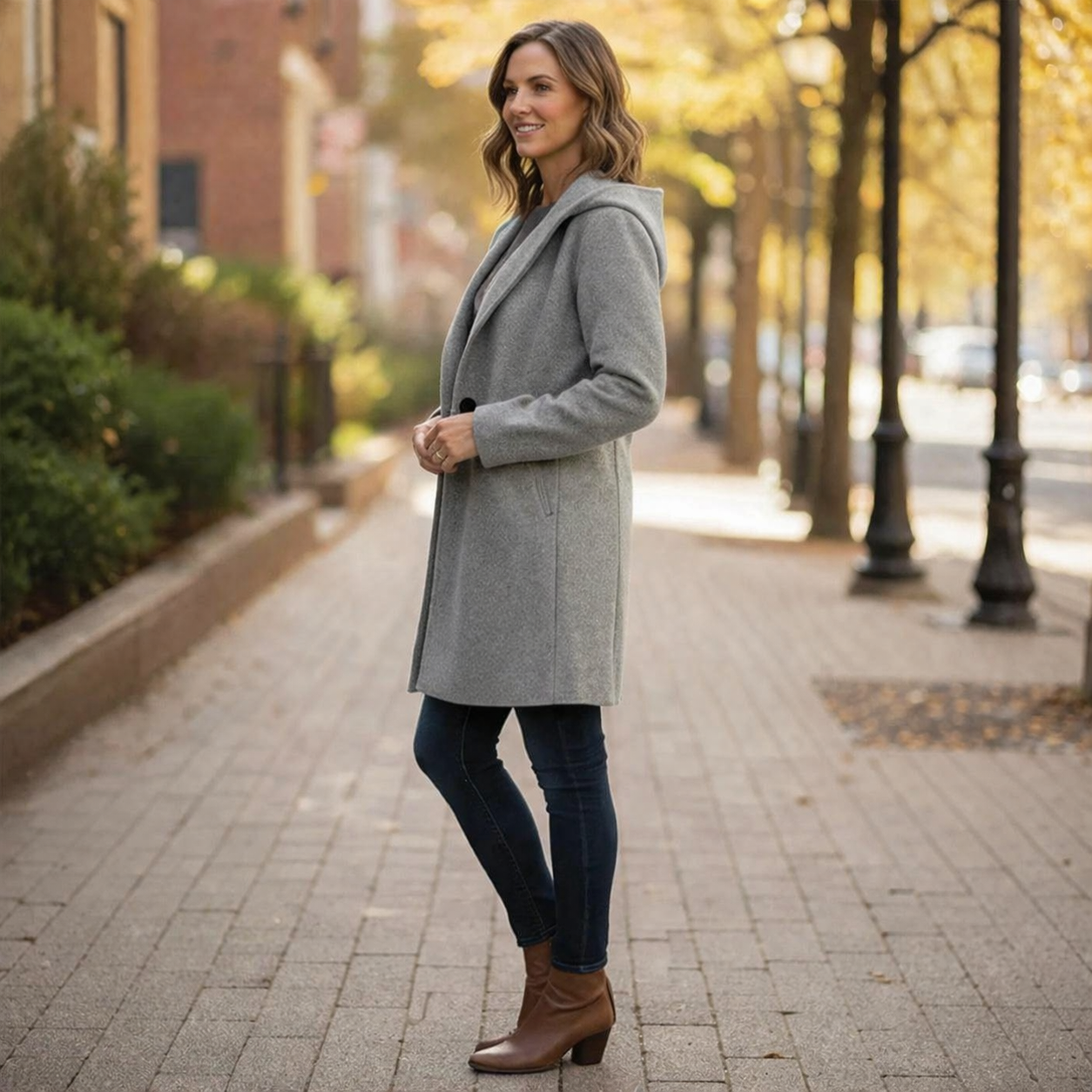 Lange Übergangsjacke für Damen | Mantel
