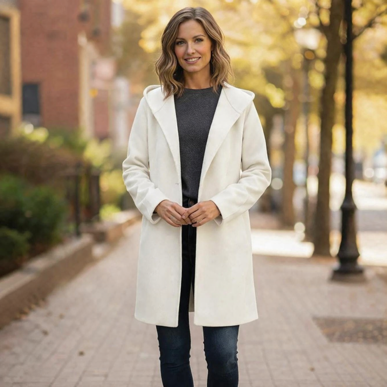 Lange Übergangsjacke für Damen | Mantel