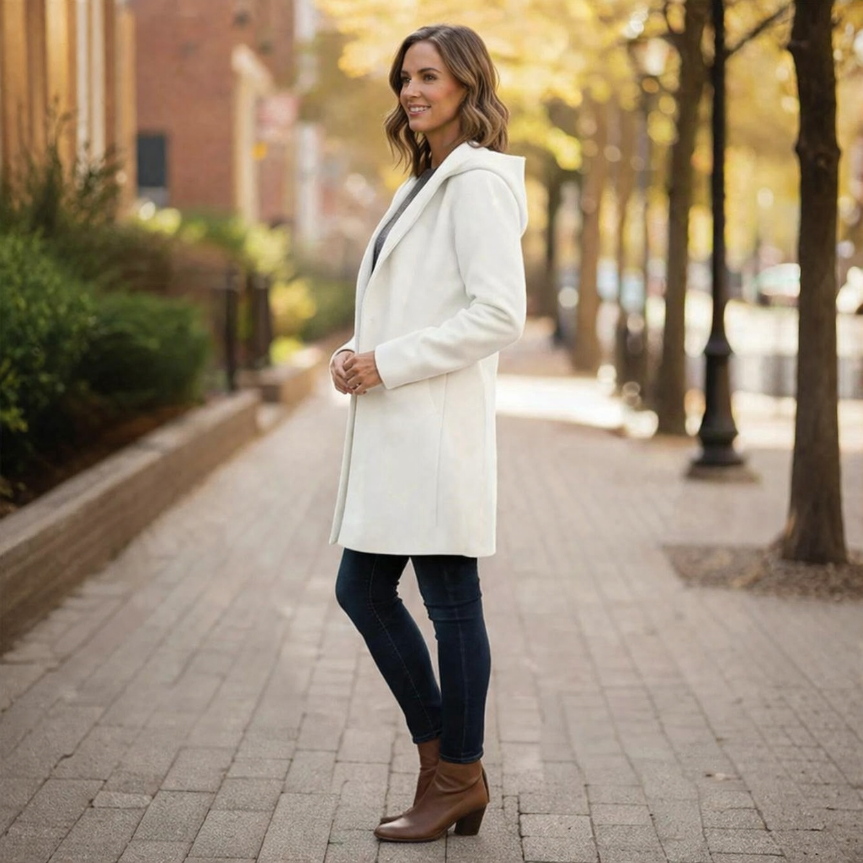 Lange Übergangsjacke für Damen | Mantel