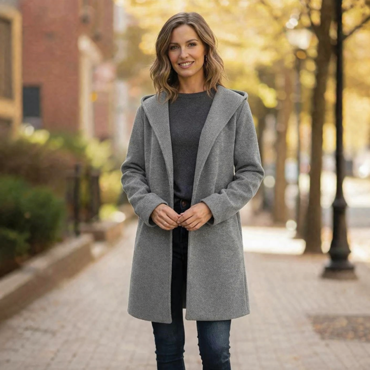 Lange Übergangsjacke für Damen | Mantel