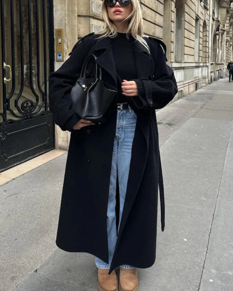 Langer Stil mit Struktur – Winterjacke Damen mit weiter Passform