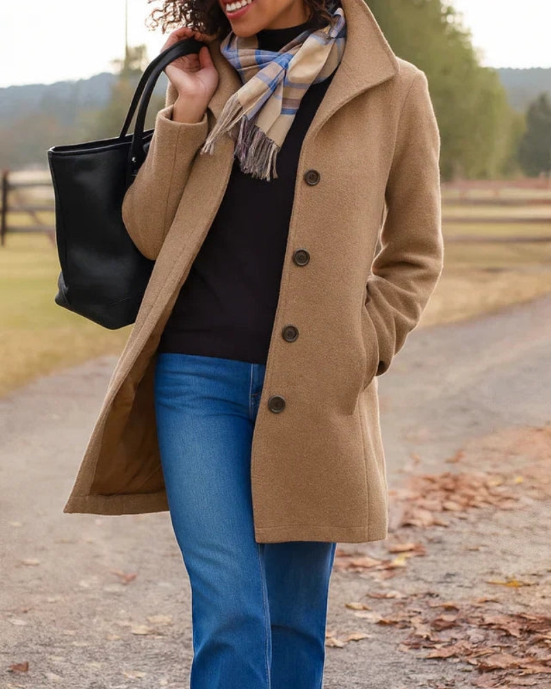 Langer Trench Coat für Damen – Klassischer Mantel für den Alltag