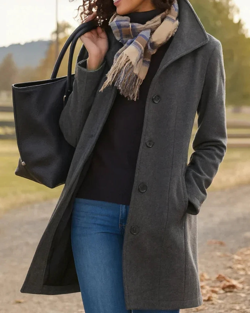 Langer Trench Coat für Damen – Klassischer Mantel für den Alltag