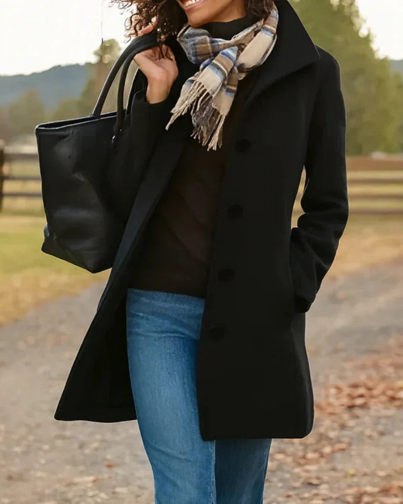 Langer Trench Coat für Damen – Klassischer Mantel für den Alltag