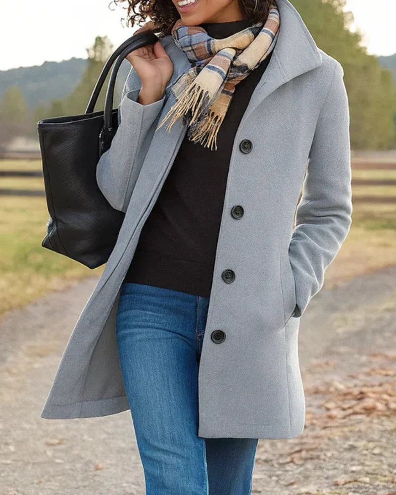 Langer Trench Coat für Damen – Klassischer Mantel für den Alltag