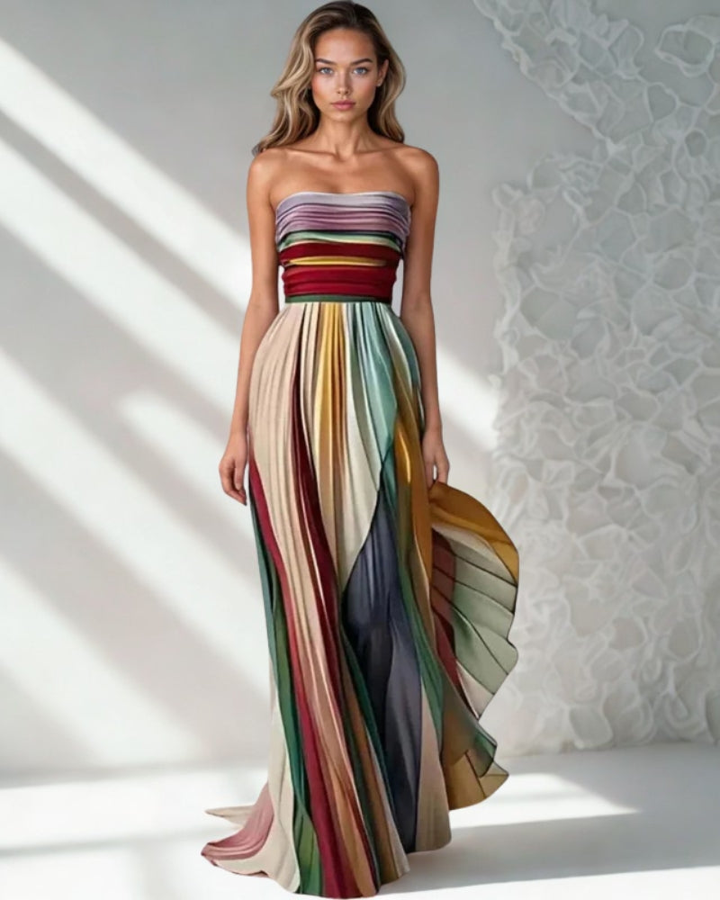 Langes Kleid für Damen – Leuchtende Farben und luftiger Stil