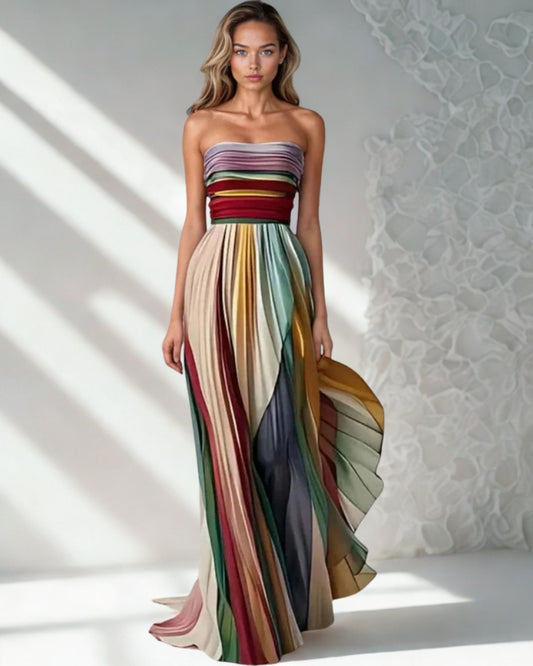 Langes Kleid für Damen – Leuchtende Farben und luftiger Stil