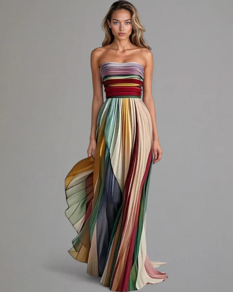 Langes Kleid für Damen – Leuchtende Farben und luftiger Stil