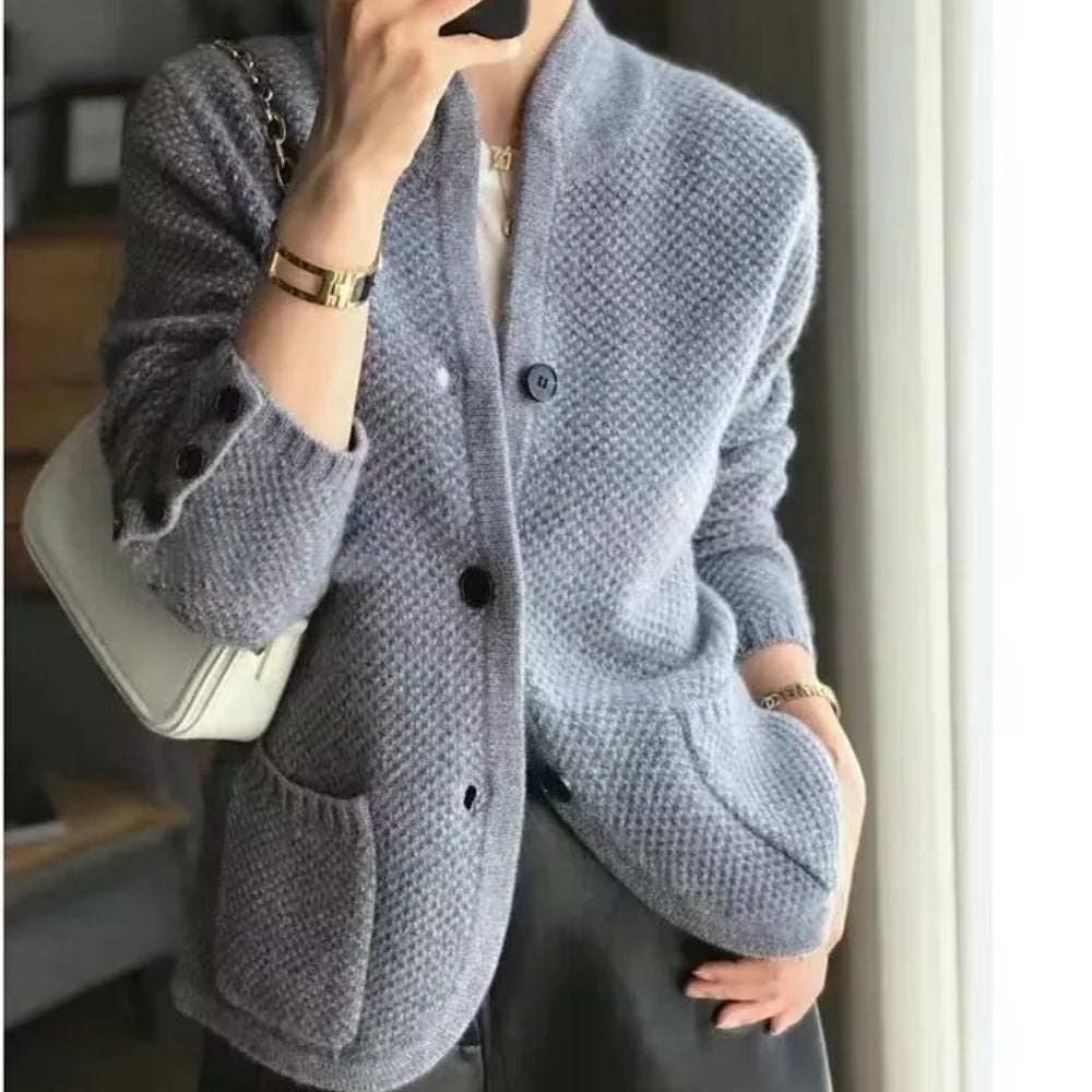 Leichte Strickjacke für Frauen – Halber Rollkragen mit moderner Passform