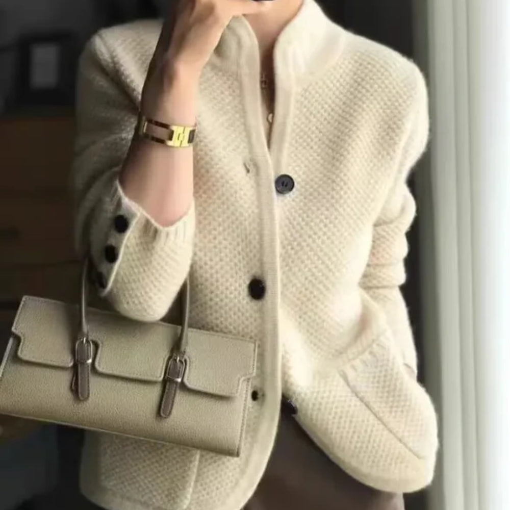 Leichte Strickjacke für Frauen – Halber Rollkragen mit moderner Passform