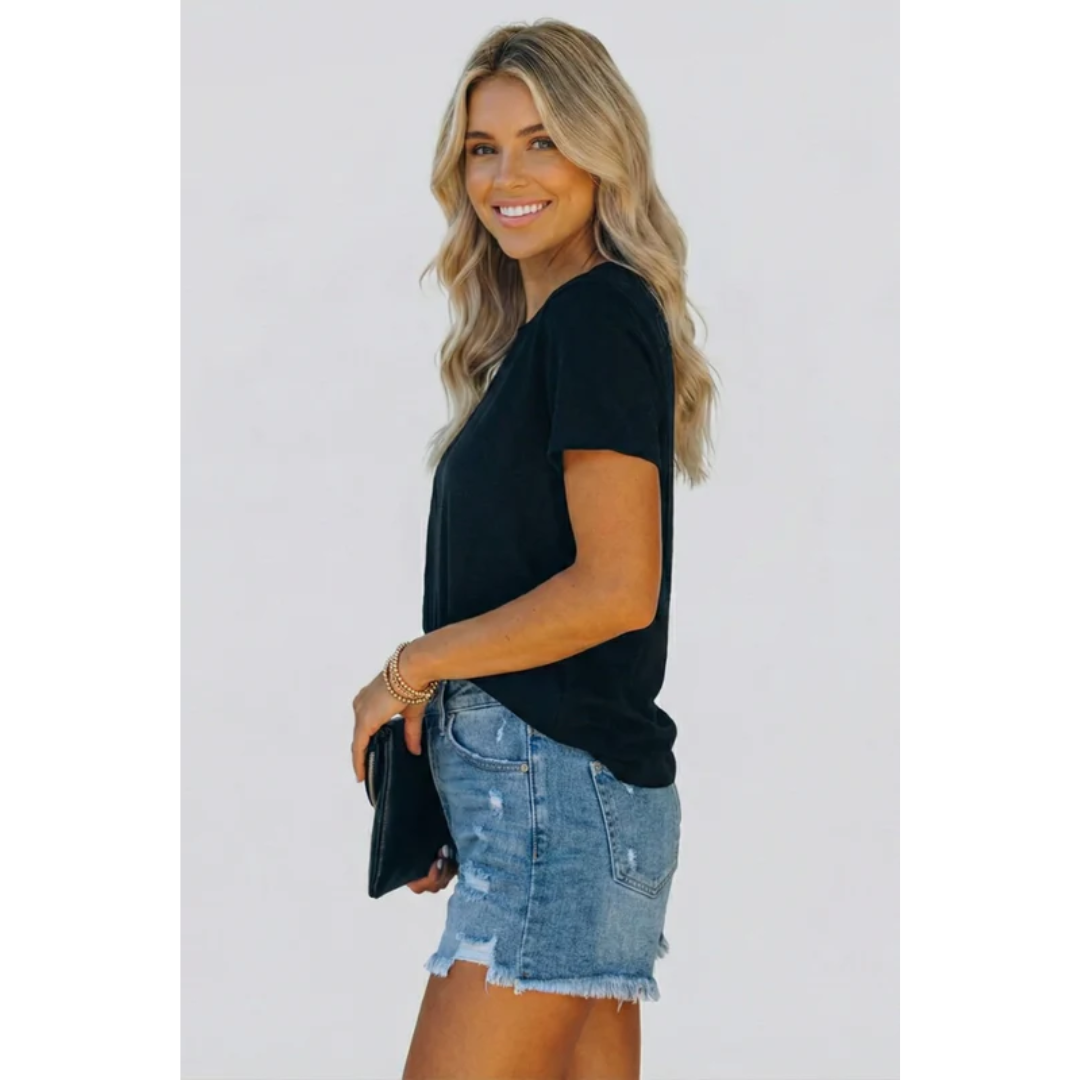 Leonie | Damen Shorts Für Alltag Mit Fransen Saum