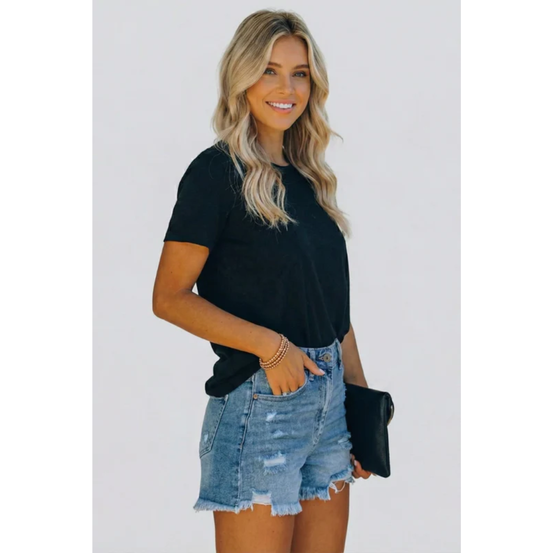 Leonie | Damen Shorts Für Alltag Mit Fransen Saum