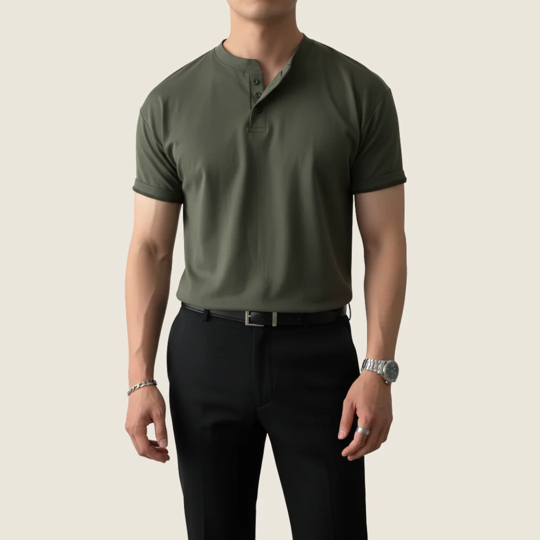 Levin | Herren Henley Shirt Für Alltag Minimalistisch