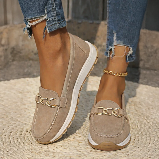Liora | Damen Sommer Loafer mit Schnalle Flach