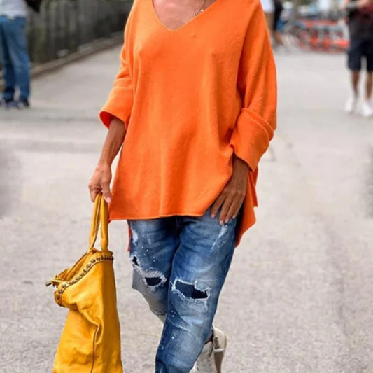 Lässiger Pullover - V-Ausschnitt für Damen mit hohem Tragekomfort