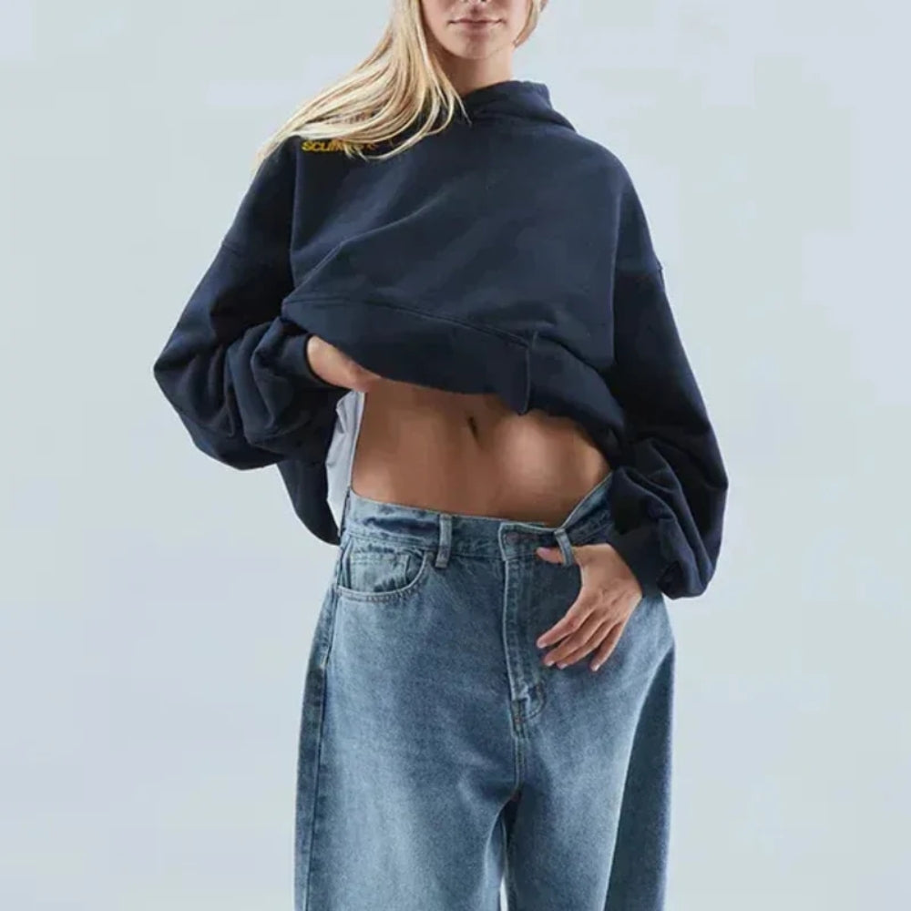 Loose Fit Damenjacke mit Kapuze - Bedrucktes Freizeitoutfit