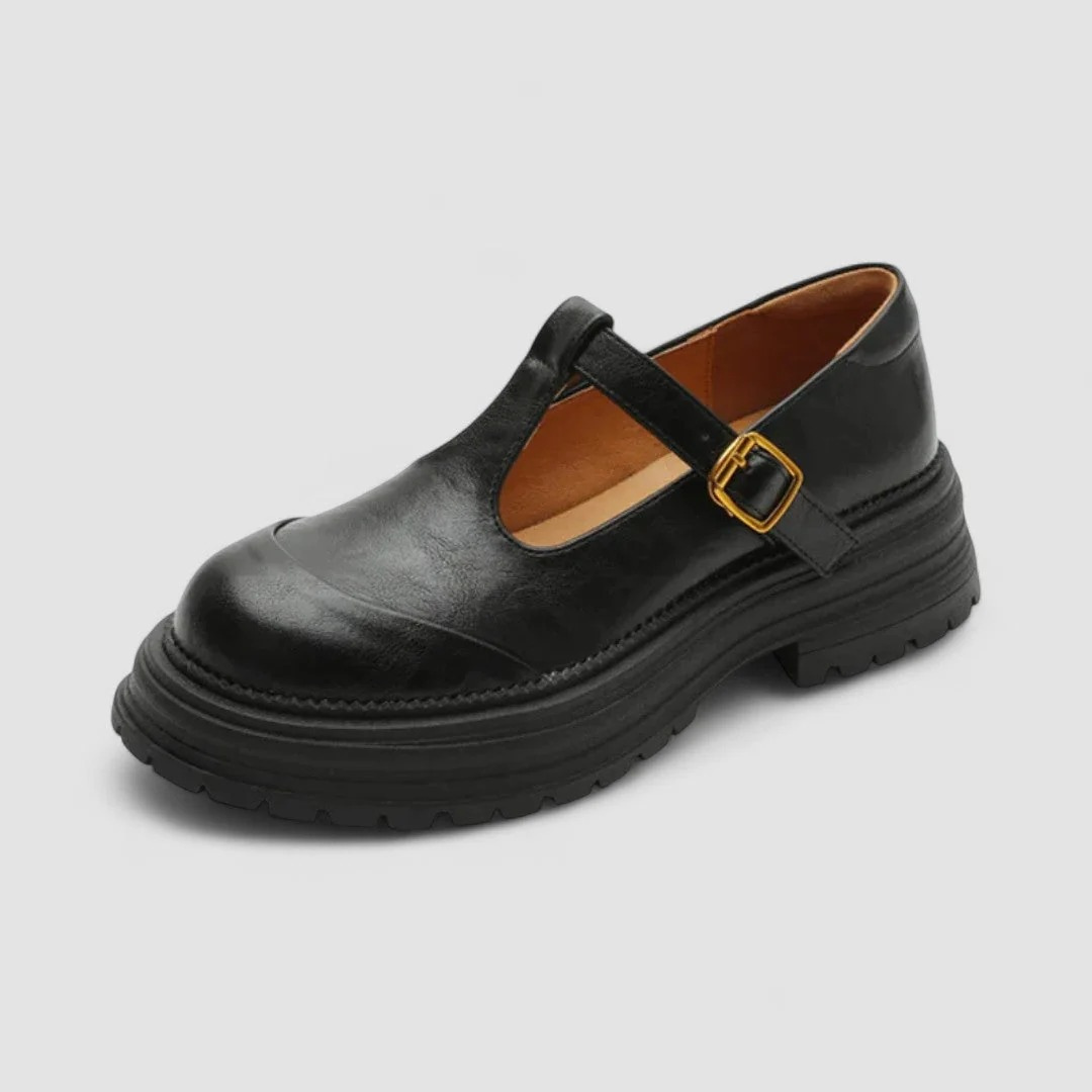 Lorraine | Damen Sandalen mit T-Riemen und Plateau