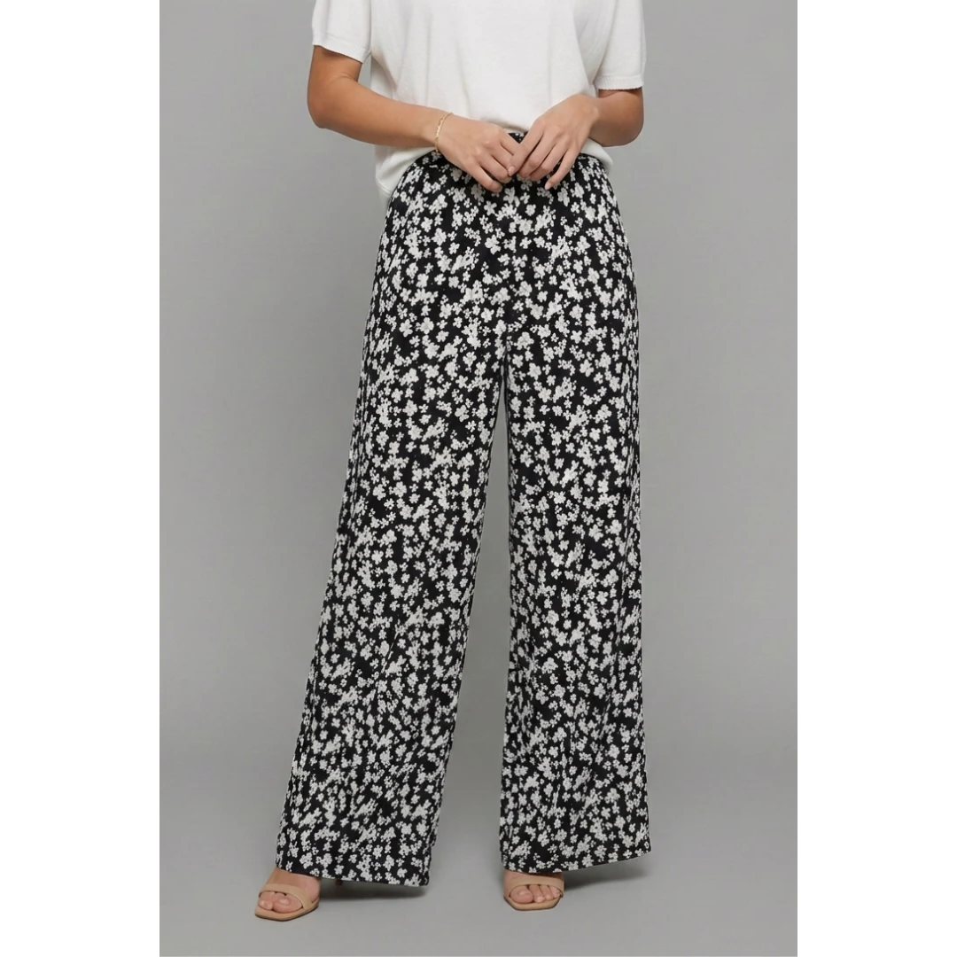 Lotta | Damen Palazzo Hose Mit Blumenmuster Für Alltag
