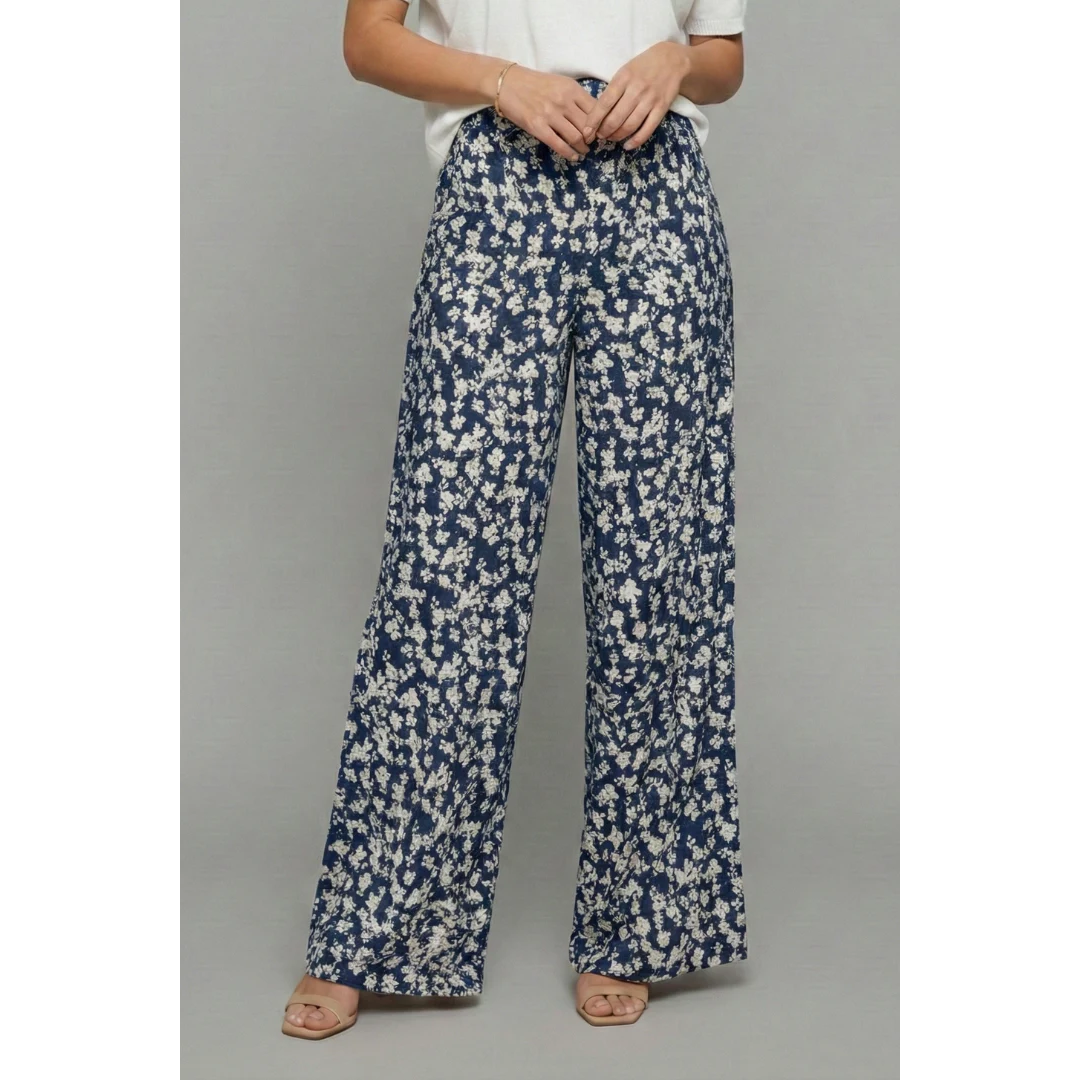 Lotta | Damen Palazzo Hose Mit Blumenmuster Für Alltag