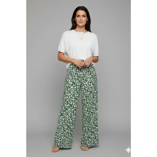 Lotta | Damen Palazzo Hose Mit Blumenmuster Für Alltag
